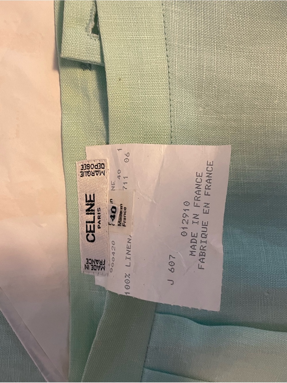 Celine Mint Green Short Sleeve Blazer and Skirt - Picture 6 of 6
